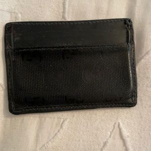 Gucci card hold black leather